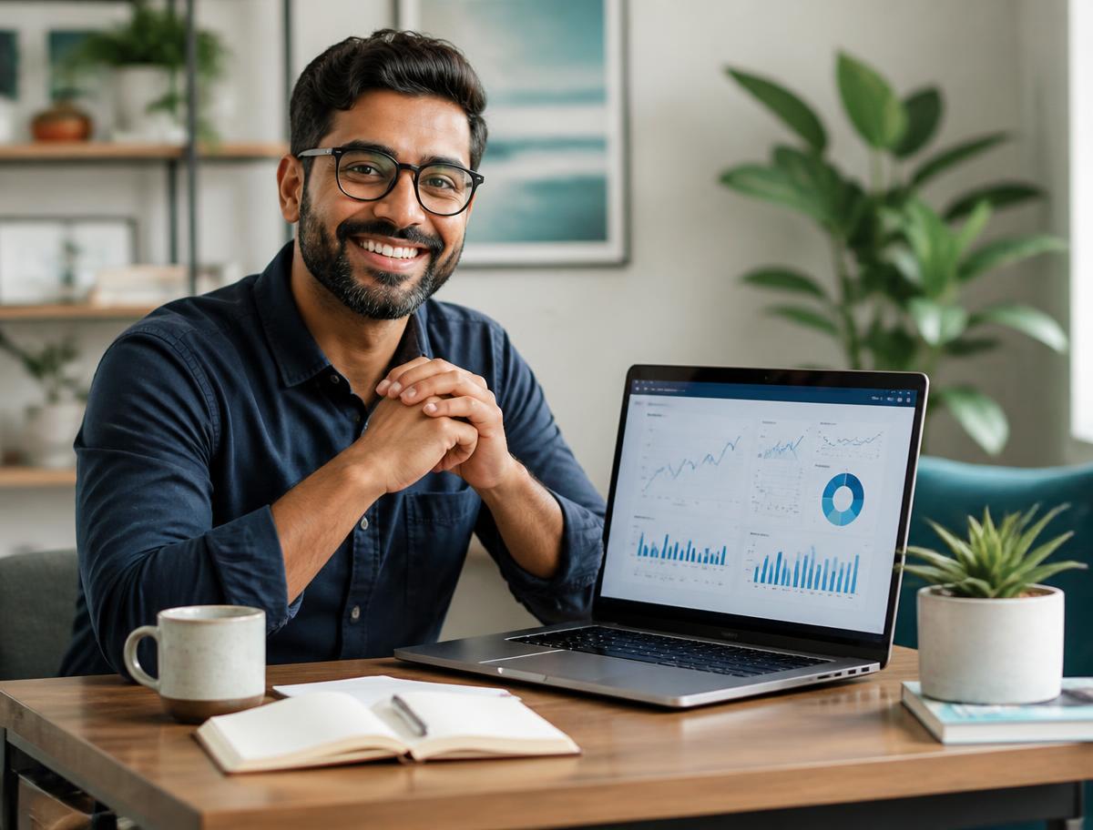 Solo trader reviewing live business opportunities and alerts on a laptop